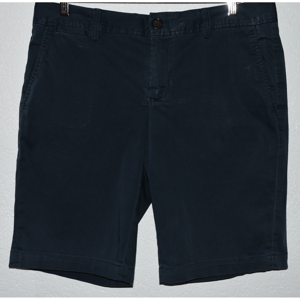Banana Republic Womens Navy Blue Stretch Chino Shorts Size‎ 12 Cotton Blend